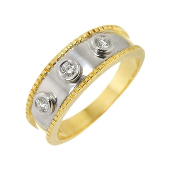 MIKIMOTO Diamond 0.14ct Ring 18K YG WG 750 Size6.25-6.5(US) 90282384 - Picture 1 of 8